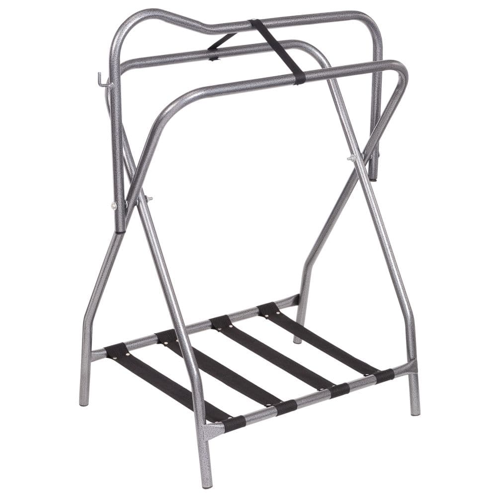 Tough1® Folding Floor Saddle Rack - Hammered Finish