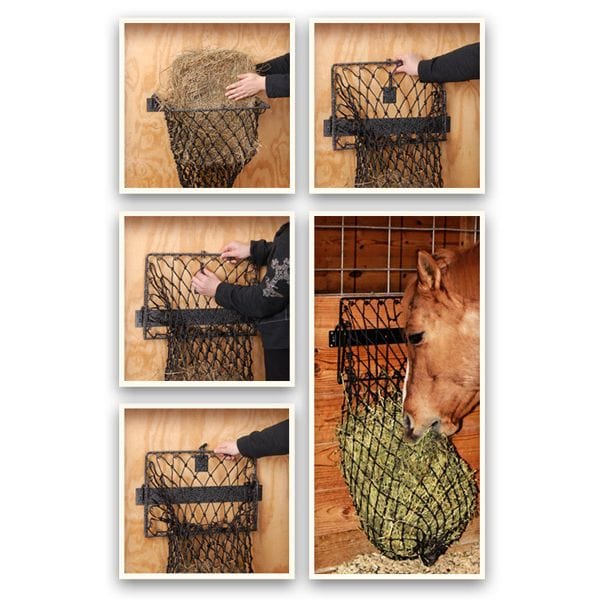 Original Hay Hoops Collapsible Wall Feeder with Net in Hammered Finish