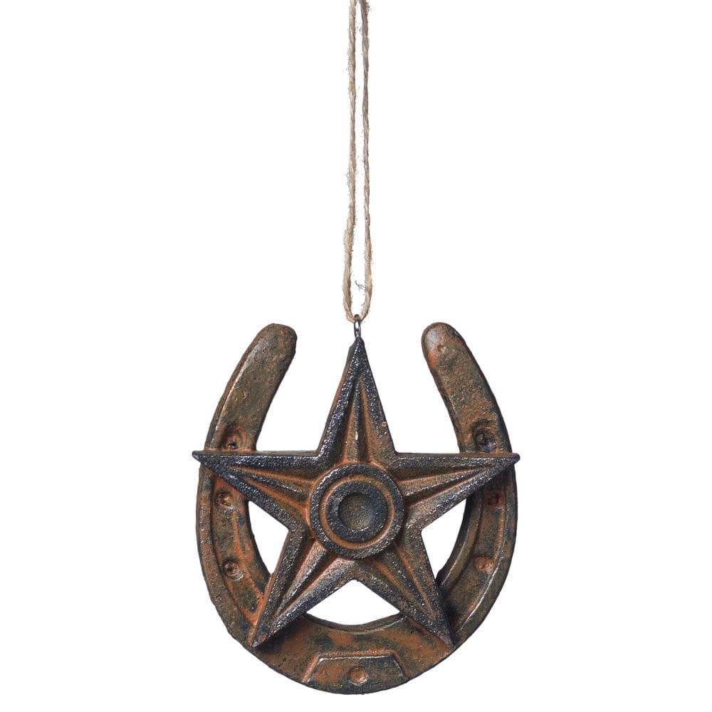 Rustic Horseshoe Star Ornament